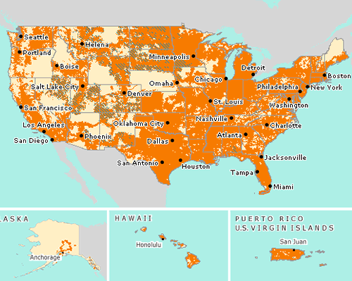 coverage map for att go phone smartphones